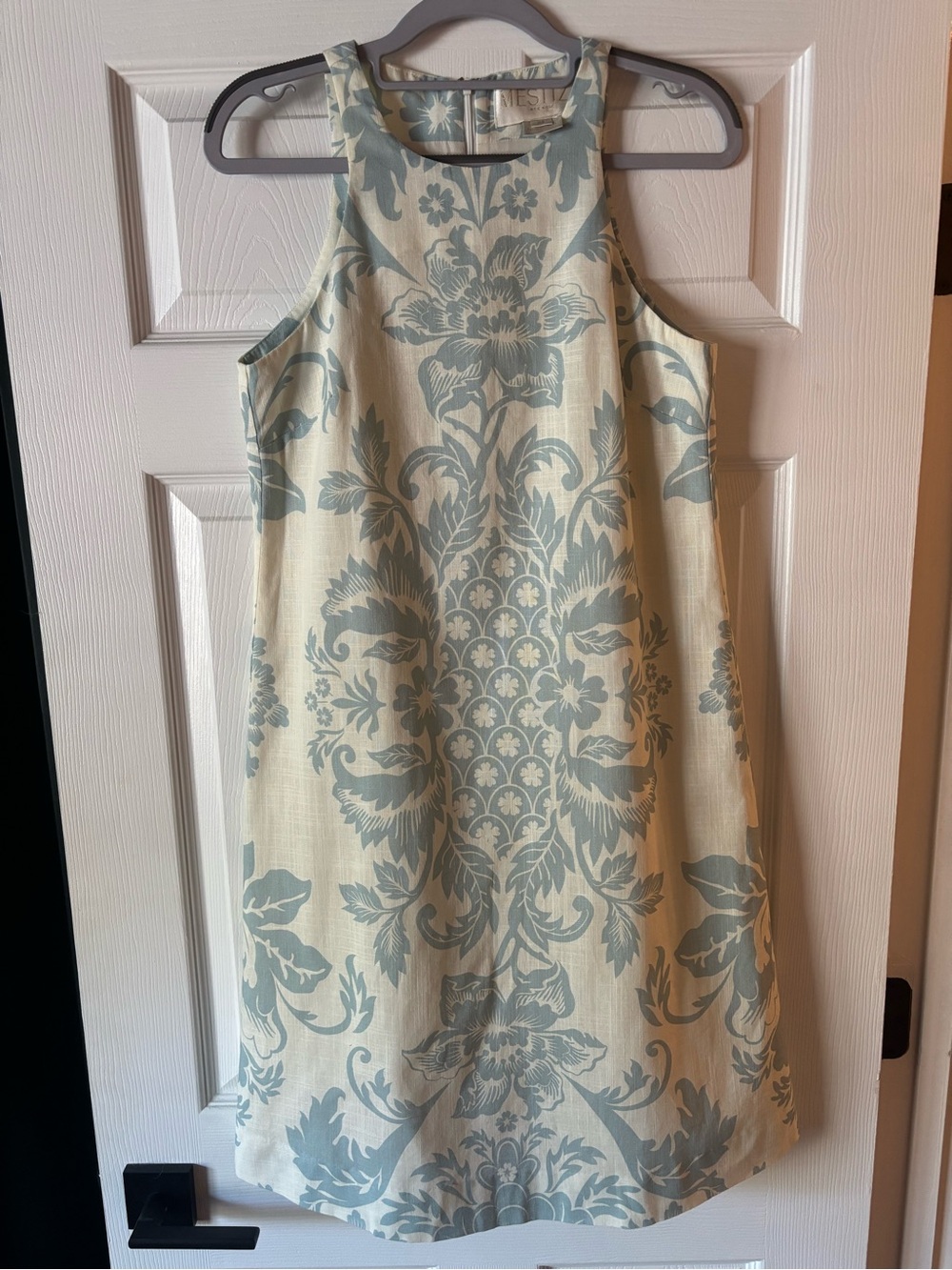 Mestiza Mini Dress size XS. Blue and Ivory